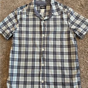 OshKosh B'gosh Men's Gray and Blue Plaid Shirt